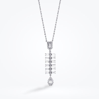 0.54 Karat Pırlanta Baget Kolye - 2