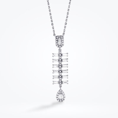 0.54 Karat Pırlanta Baget Kolye - 1