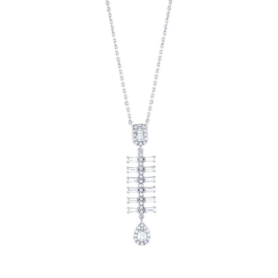 0.54 Karat Pırlanta Baget Kolye - Baroni Diamond