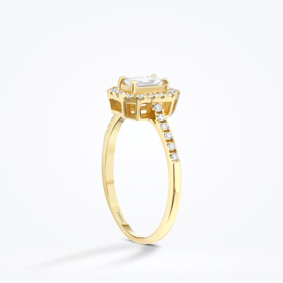 0.54 Karat Pırlanta Emerald Yüzük - 2