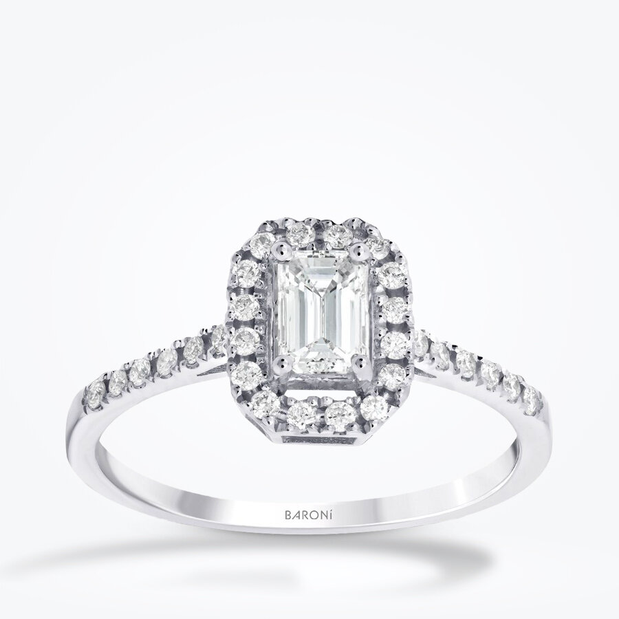 0.54 Karat Pırlanta Emerald Yüzük