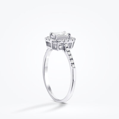 0.54 Karat Pırlanta Emerald Yüzük - 2