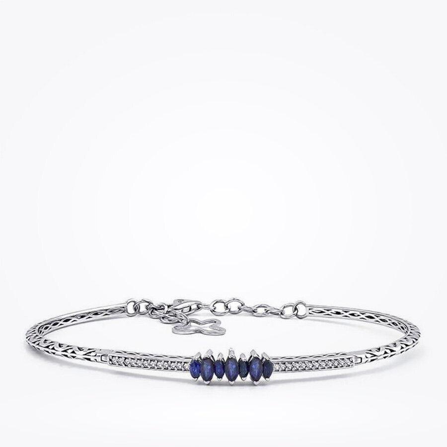 0.54 Karat Pırlanta Safir Kelepçe
