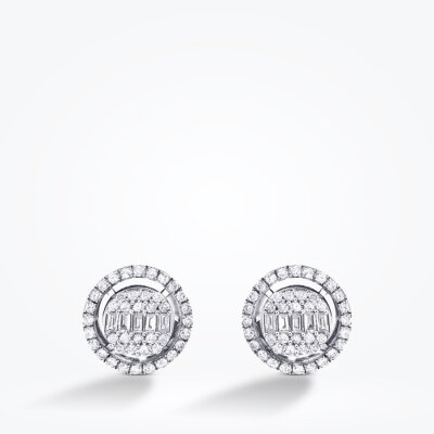 0.55 Karat Pırlanta Baget Küpe - 2