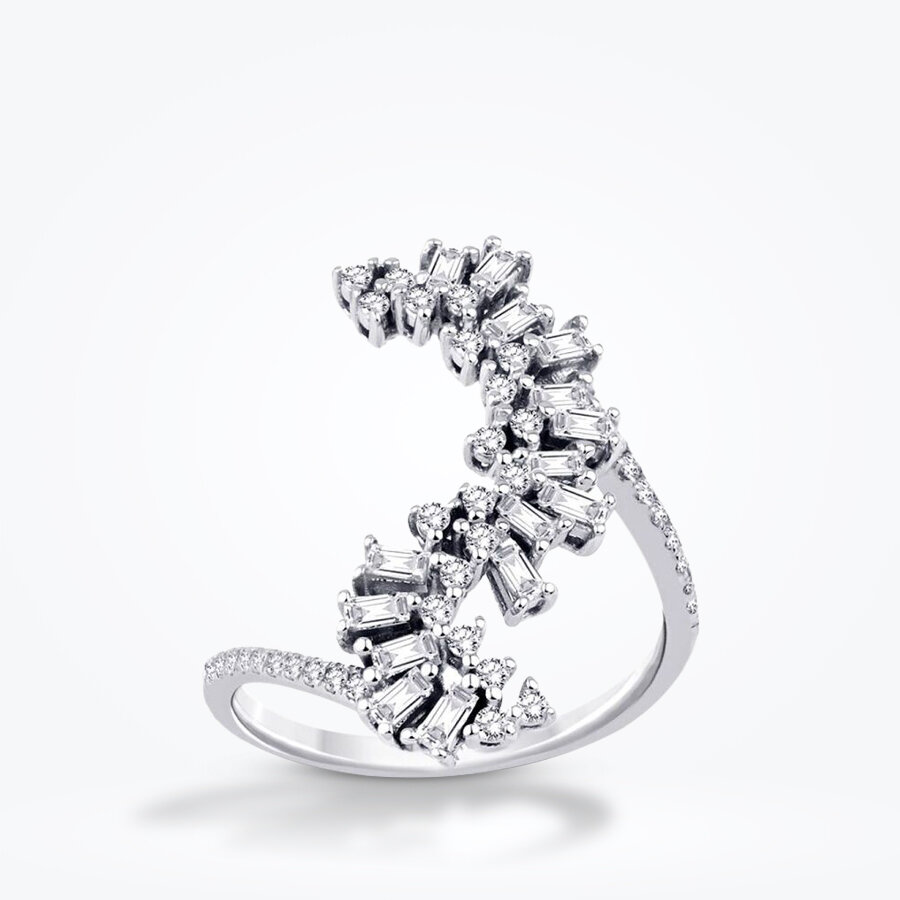 0.55 Karat Pırlanta Baget Trend Yüzük - Baroni Diamond