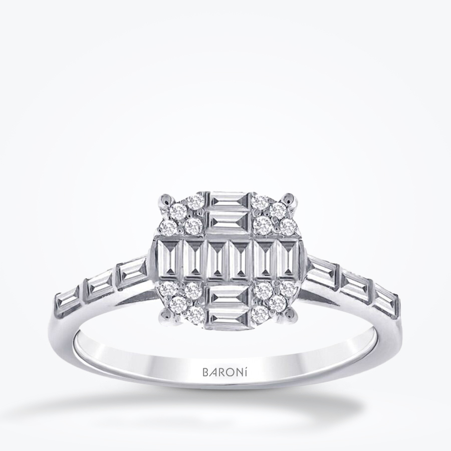 0.55 Karat Pırlanta Baget Yüzük - Baroni Diamond