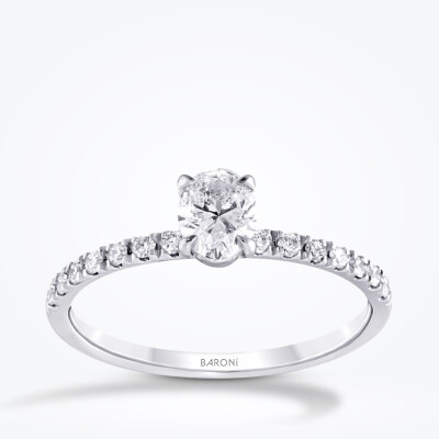 0.55 Karat Pırlanta Oval Tektaş Yüzük - 1