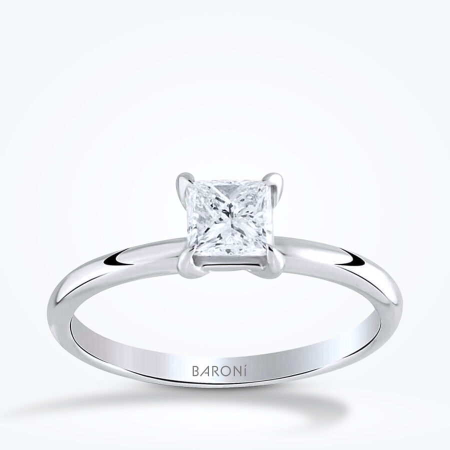 0.55 Karat Pırlanta Prenses Tektaş Yüzük - Baroni Diamond