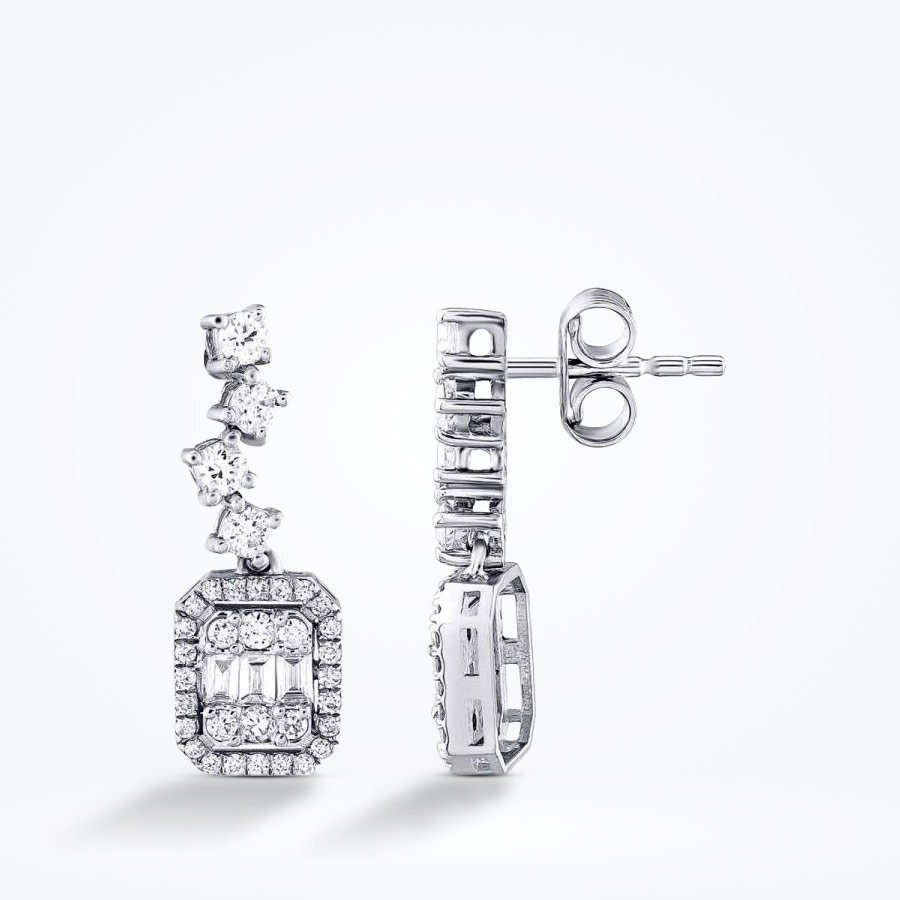 0.56 Karat Pırlanta Baget Küpe - Baroni Diamond