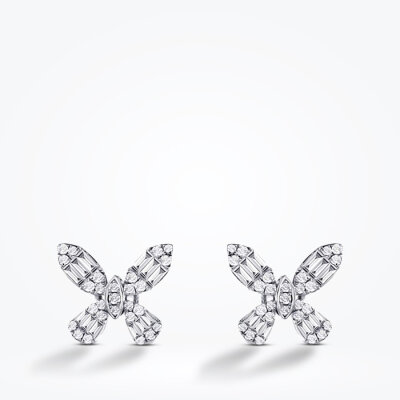 0.56 Karat Pırlanta Kelebek Baget Küpe - Baroni Diamond (1)