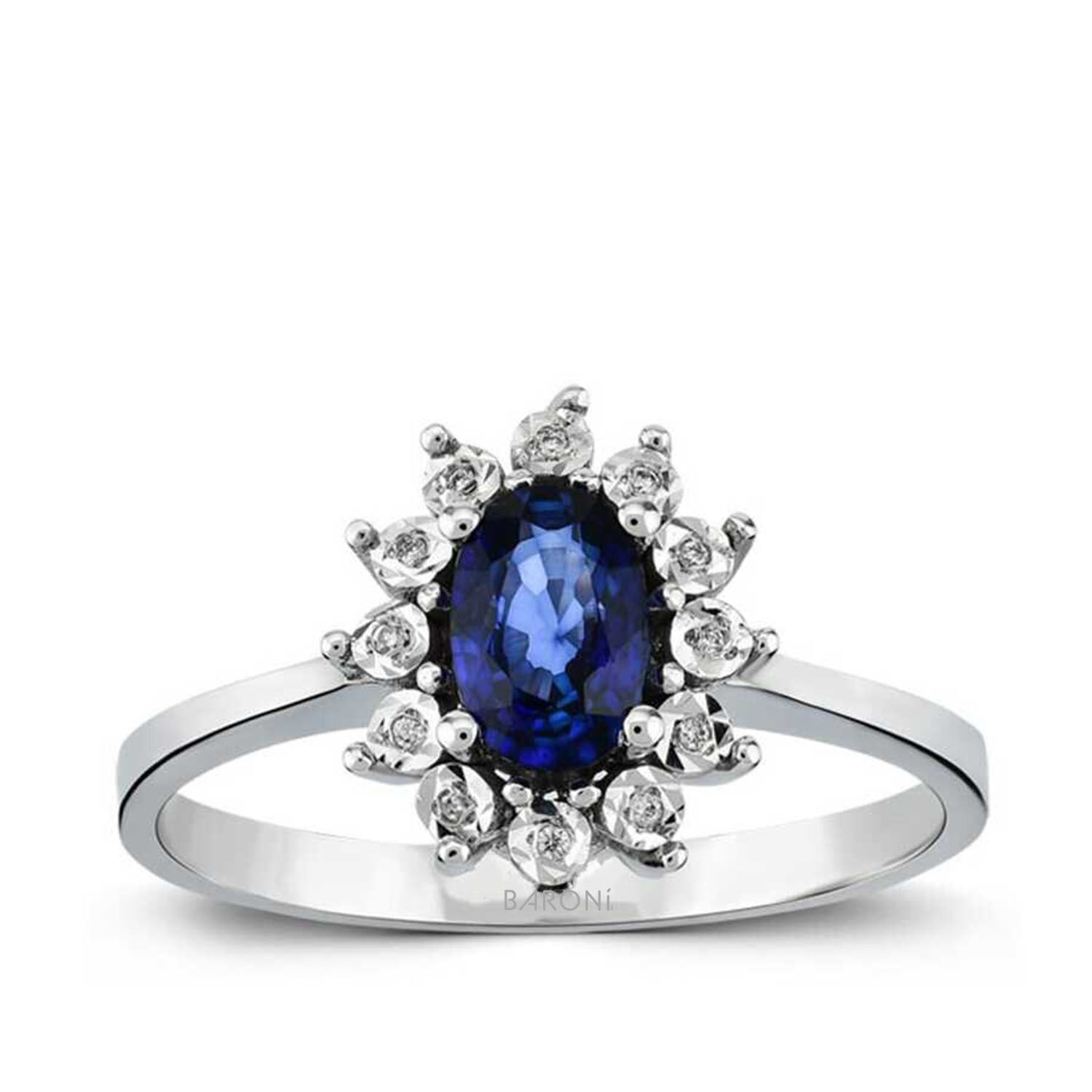 0.56 Karat Pırlanta Safir Yüzük - Baroni Diamond