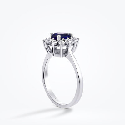 0.56 Karat Pırlanta Safir Yüzük - Baroni Diamond (1)