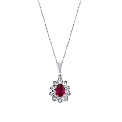 0.56 Karat Pırlanta Yakut Kolye - Baroni Diamond (1)