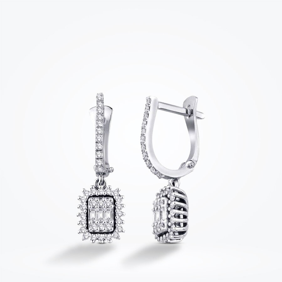 0.57 Karat Pırlanta Baget Küpe - Baroni Diamond