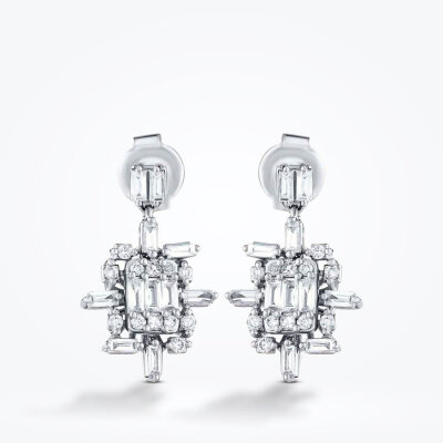 0.57 Karat Pırlanta Baget Küpe - Baroni Diamond (1)