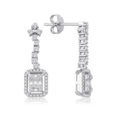 0.57 Karat Pırlanta Baget Küpe - Baroni Diamond