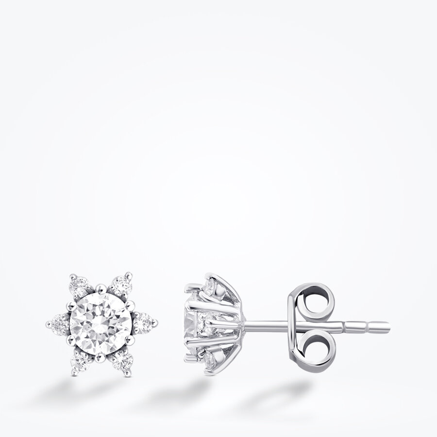 0.57 Karat Pırlanta Lotus Tektas Küpe - Baroni Diamond