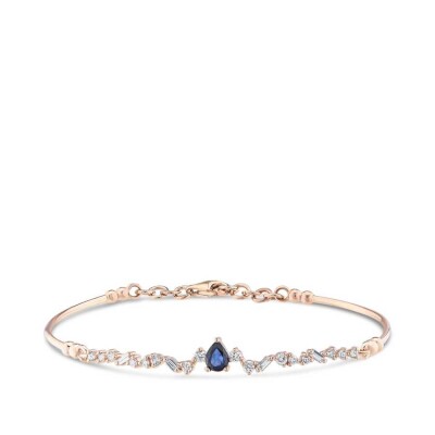 0.57 Karat Pırlanta Safir Kelepçe - 1