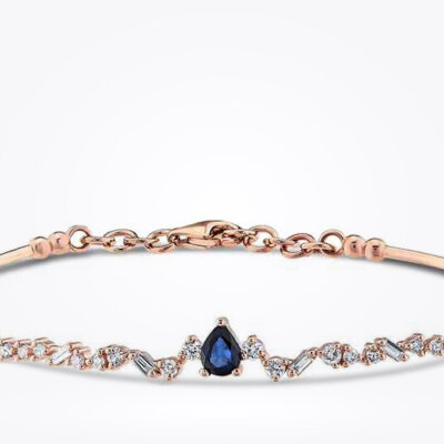 0.57 Karat Pırlanta Safir Kelepçe - Baroni Diamond (1)