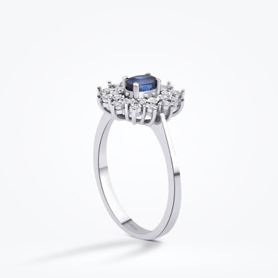 0.57 Karat Pırlanta Safir Yüzük - Baroni Diamond (1)