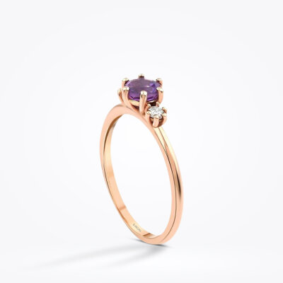 0.58 Karat Pırlanta Ametist Yüzük - Baroni Diamond (1)