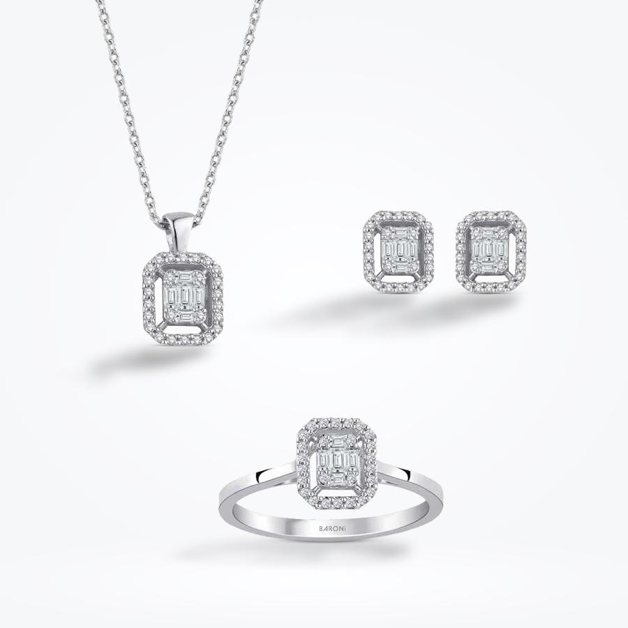 0.58 Karat Pırlanta Baget Mini Set - Baroni Diamond