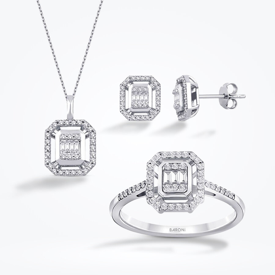 0.58 Karat Pırlanta Baget Set - Baroni Diamond