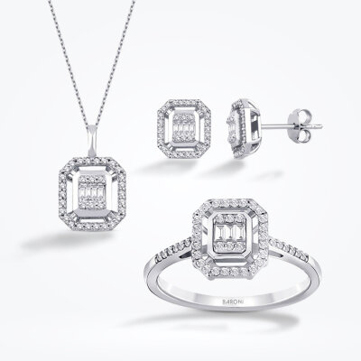 0.58 Karat Pırlanta Baget Set 