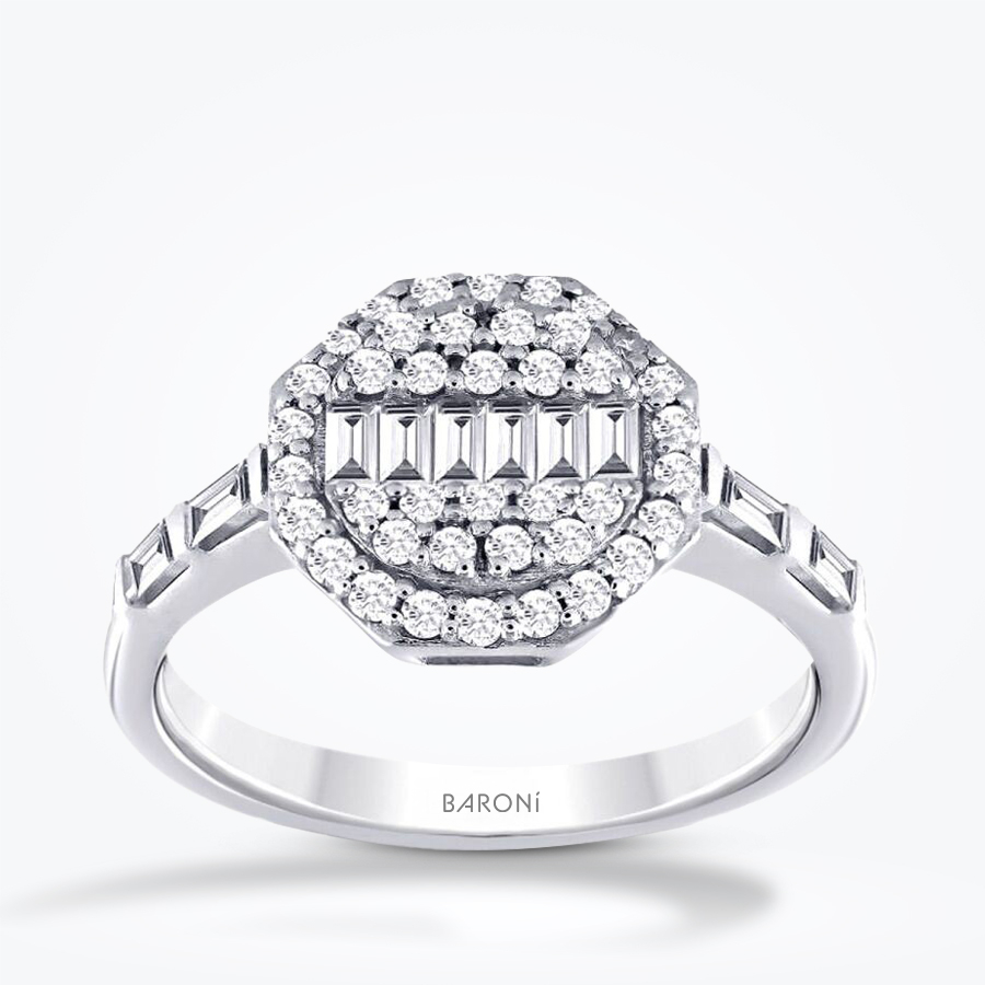 0.58 Karat Pırlanta Baget Yüzük - Baroni Diamond