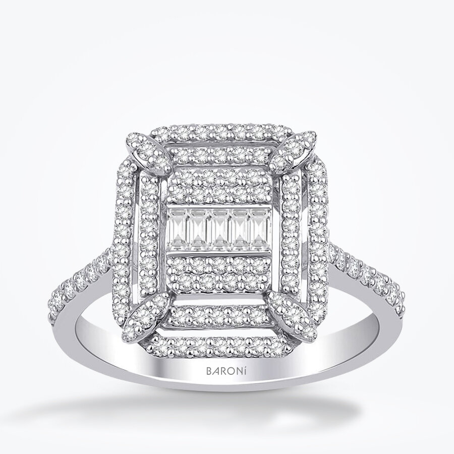 0.58 Karat Pırlanta Baget Yüzük - Baroni Diamond