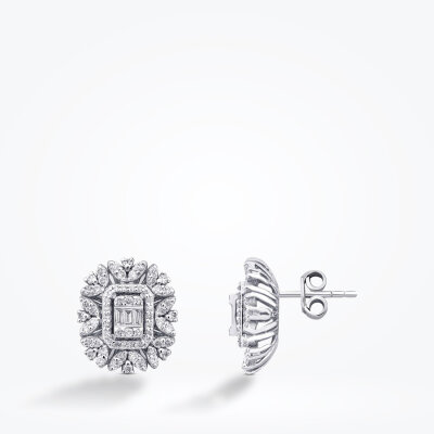 0.59 Karat Pırlanta Baget Küpe - Baroni Diamond