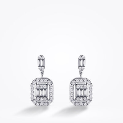 0.59 Karat Pırlanta Baget Küpe - Baroni Diamond (1)