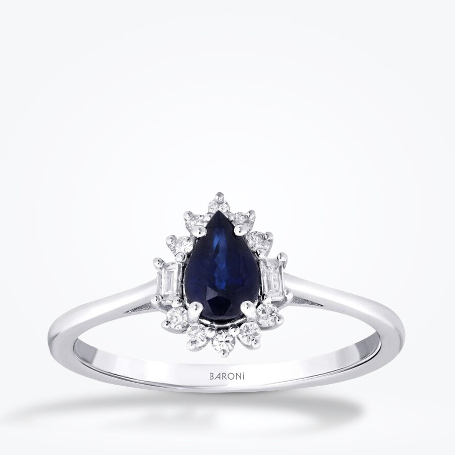 0.59 Karat Pırlanta Safir Yüzük - Baroni Diamond