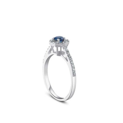 0.60 Karat Pırlanta Baget Safir Yüzük - Baroni Diamond (1)