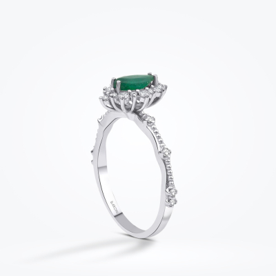 0.60 Karat Pırlanta Zümrüt Yüzük - Baroni Diamond (1)