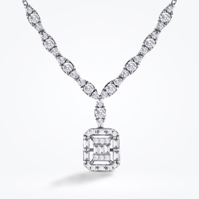 0.56 Karat Pırlanta Baget Kolye - 1