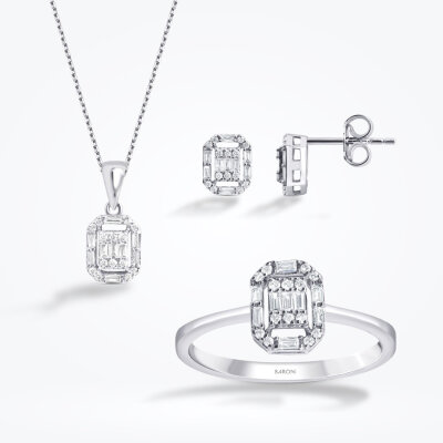 0.61 Karat Pırlanta Baget Set - 1