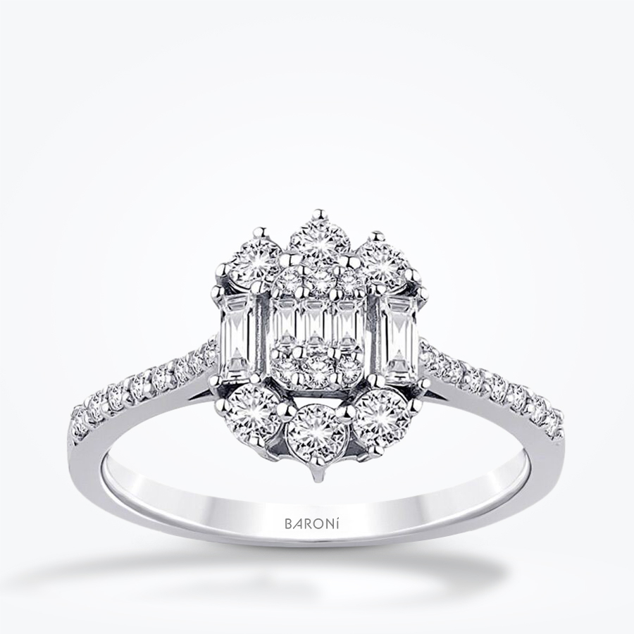 0.61 Karat Pırlanta Baget Yüzük - Baroni Diamond