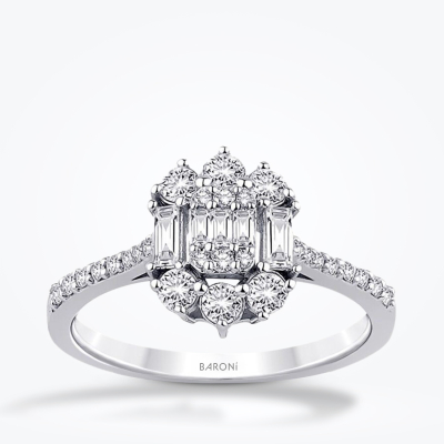 0.61 Karat Pırlanta Baget Yüzük - Baroni Diamond