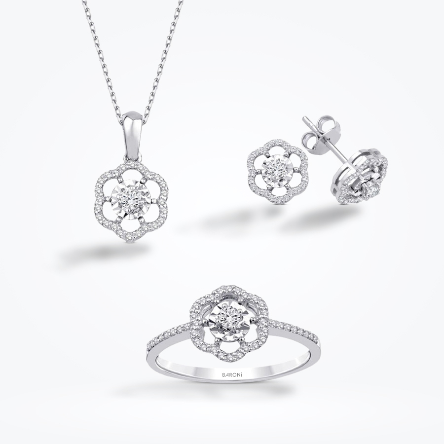 0.62 Karat Pırlanta Çiçek Trend Set - Baroni Diamond