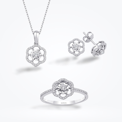0.62 Karat Pırlanta Çiçek Trend Set 