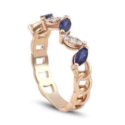0.62 Karat Pırlanta Safir Yüzük - Baroni Diamond (1)