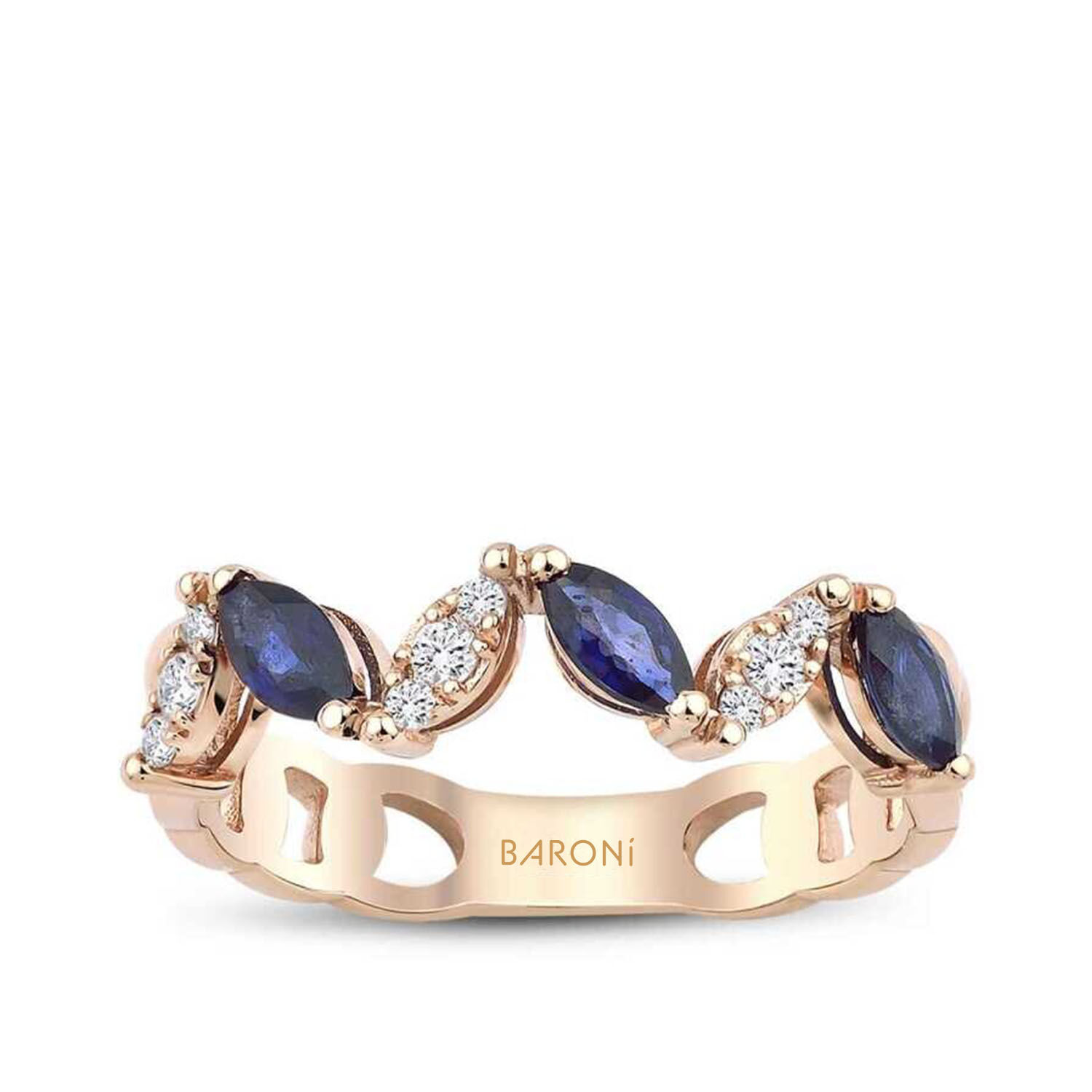 0.62 Karat Pırlanta Safir Yüzük - Baroni Diamond