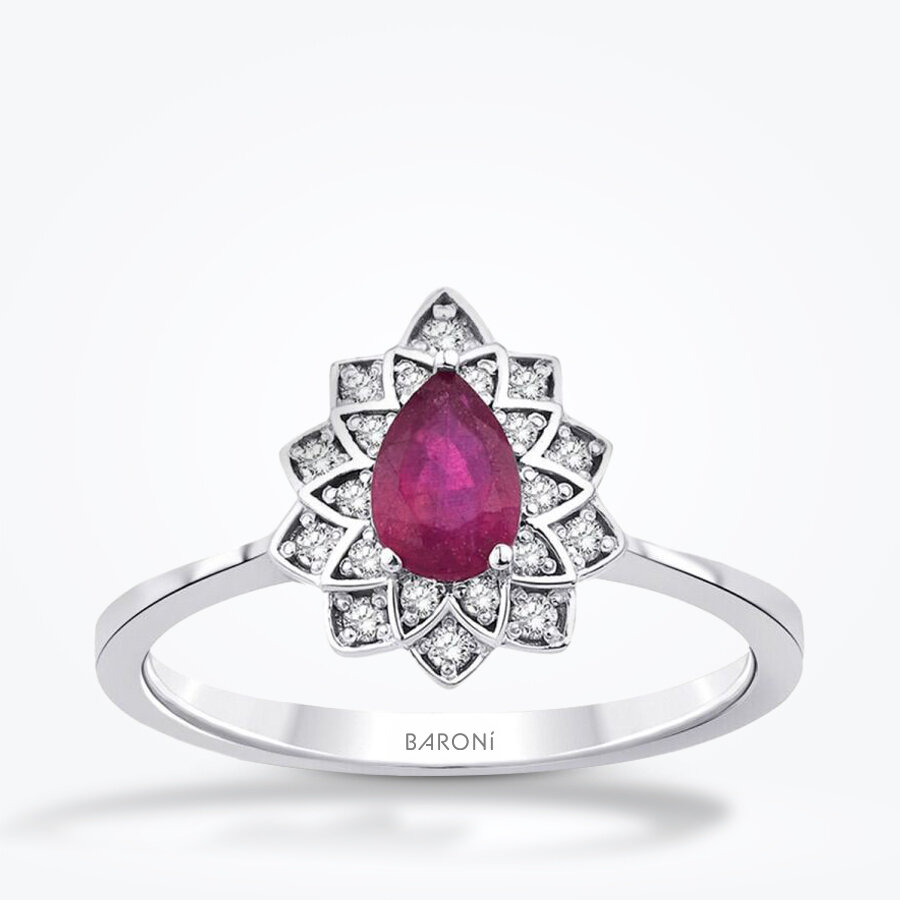0.62 Karat Pırlanta Yakut Yüzük - Baroni Diamond