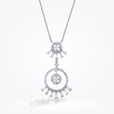 0.63 Karat Pırlanta Baget Kolye - 1