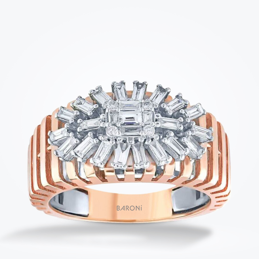 0.63 Karat Pırlanta Baget Yüzük - Baroni Diamond