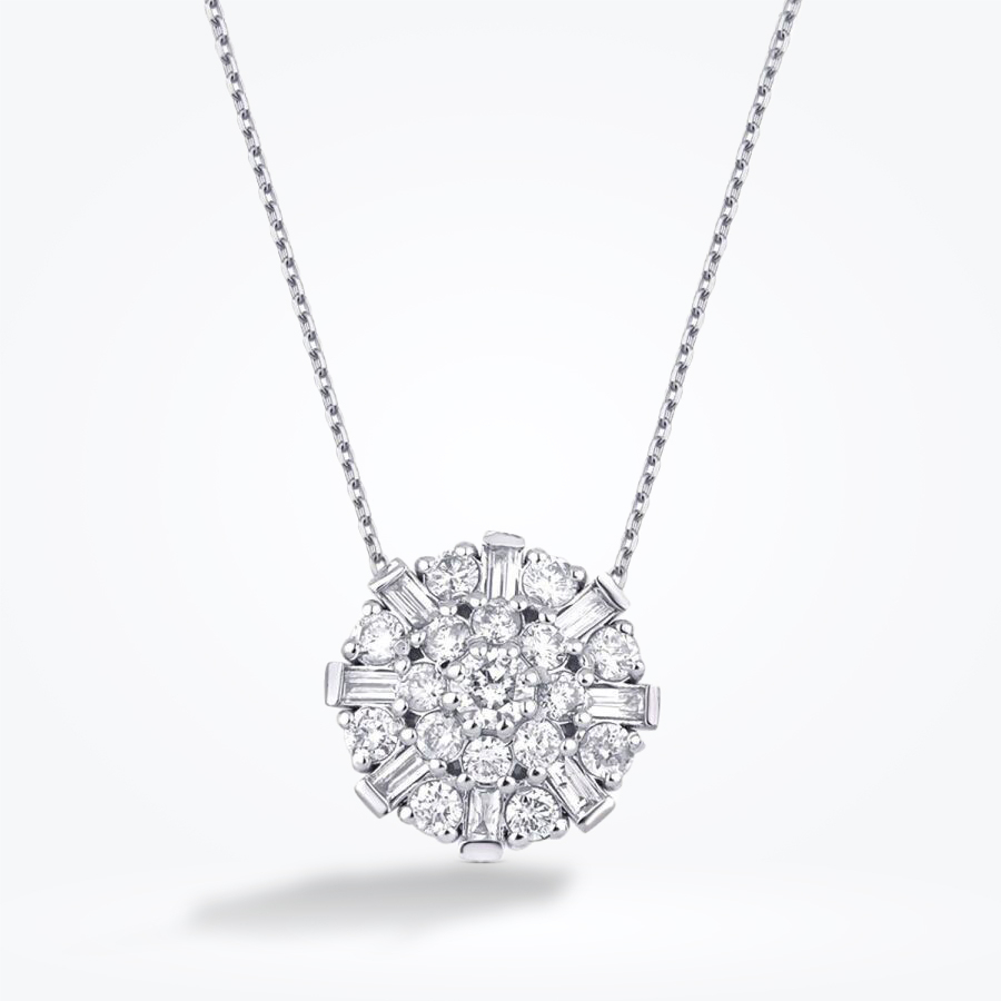 0.64 Karat Pırlanta Baget Kolye - Baroni Diamond