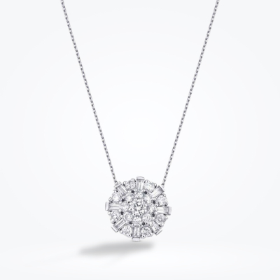 0.64 Karat Pırlanta Baget Kolye - Baroni Diamond (1)