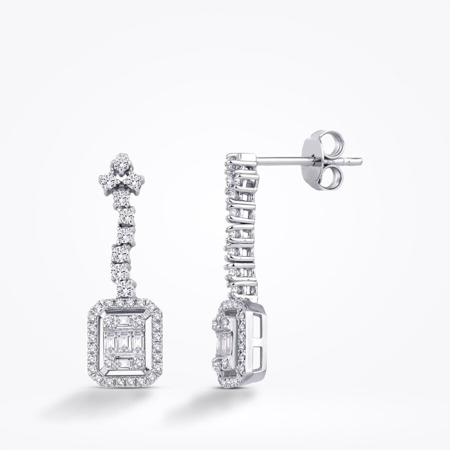 0.64 Karat Pırlanta Baget Küpe - Baroni Diamond
