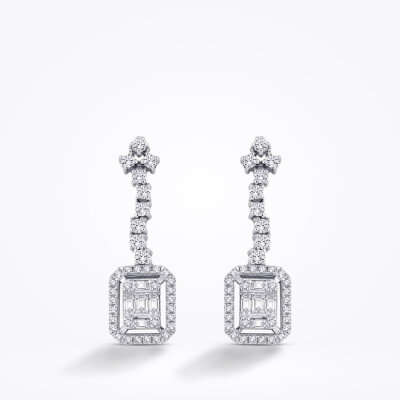 0.64 Karat Pırlanta Baget Küpe - Baroni Diamond (1)